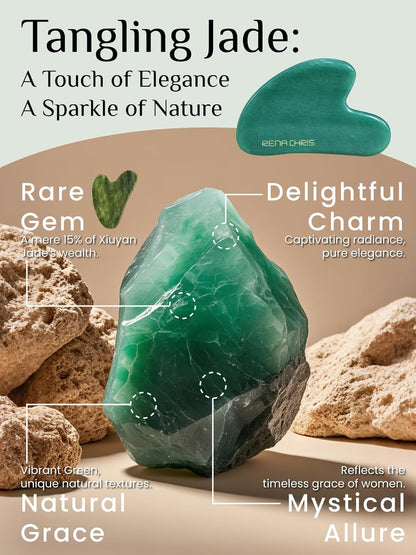 Gua Sha Facial Tools, Natural Jade Stone